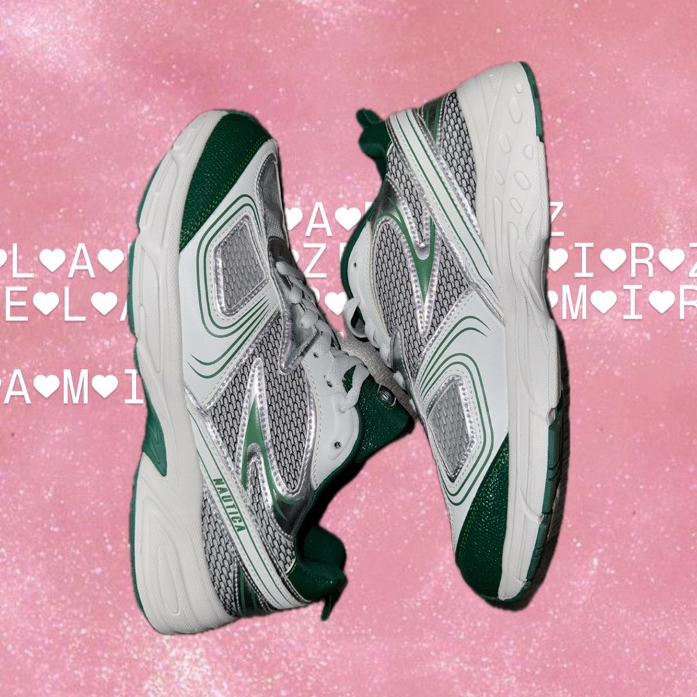 Nautica Green and White Sneakers